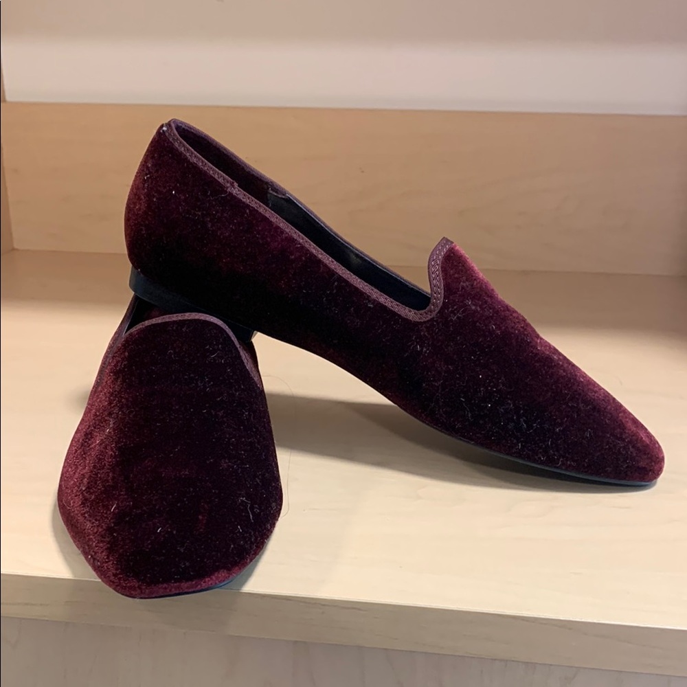Burgundy Velvet Loafers